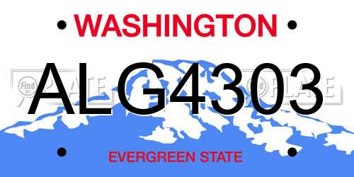 ALG4303 Washington License Plate