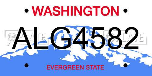 ALG4582 Washington License Plate