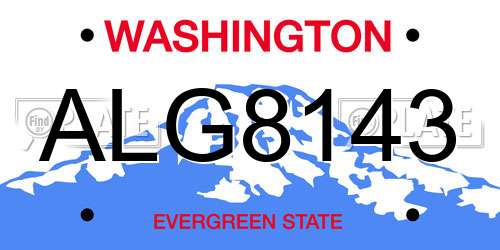 ALG8143 Washington License Plate