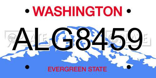 ALG8459 Washington License Plate