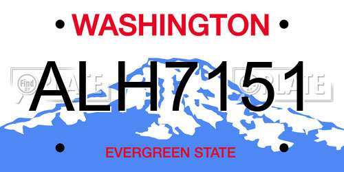 ALH7151 Washington License Plate