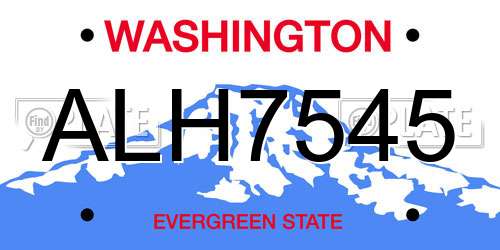 ALH7545 Washington License Plate