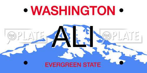 ALI Washington License Plate