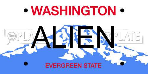 ALIEN Washington License Plate