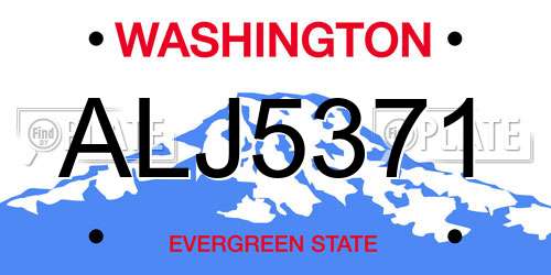 ALJ5371 Washington License Plate