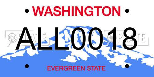ALL0018 Washington License Plate