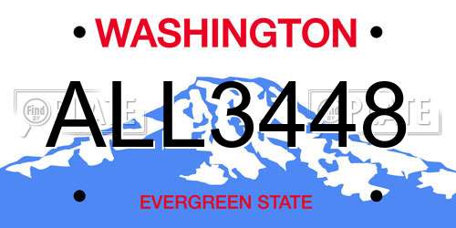 ALL3448 Washington License Plate