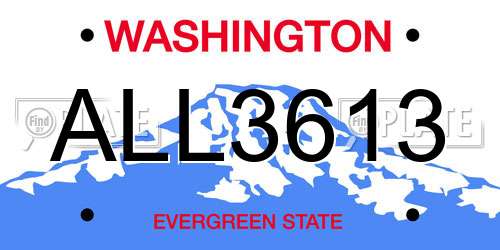 ALL3613 Washington License Plate