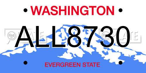 ALL8730 Washington License Plate