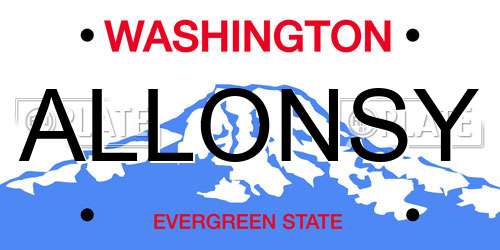 ALLONSY Washington License Plate
