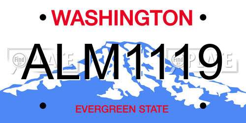ALM1119 Washington License Plate