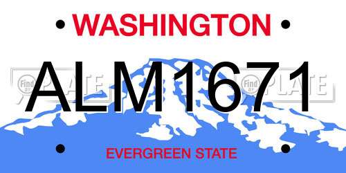 ALM1671 Washington License Plate
