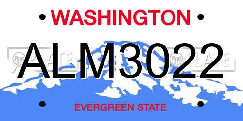 ALM3022 Washington License Plate