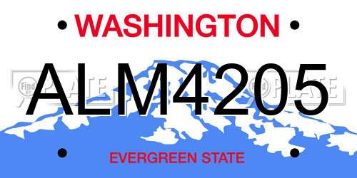 ALM4205 Washington License Plate
