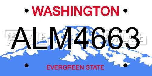 ALM4663 Washington License Plate