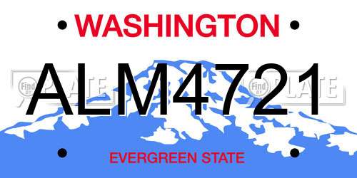 ALM4721 Washington License Plate