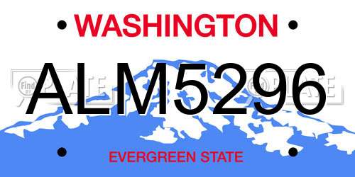 ALM5296 Washington License Plate