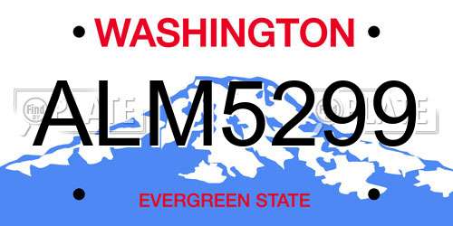 ALM5299 Washington License Plate