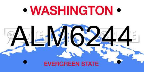 ALM6244 Washington License Plate
