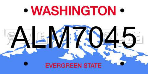 ALM7045 Washington License Plate