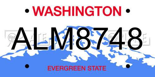 ALM8748 Washington License Plate