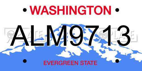 ALM9713 Washington License Plate