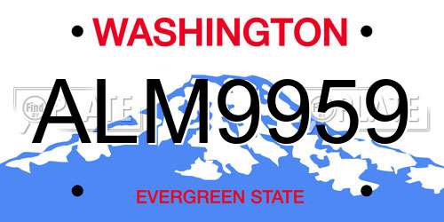 ALM9959 Washington License Plate