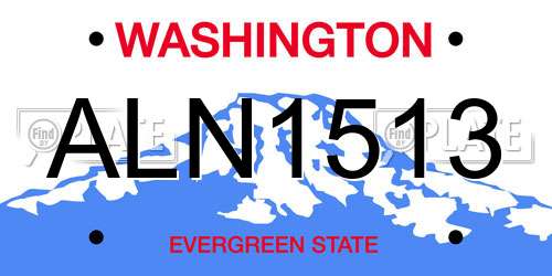 ALN1513 Washington License Plate