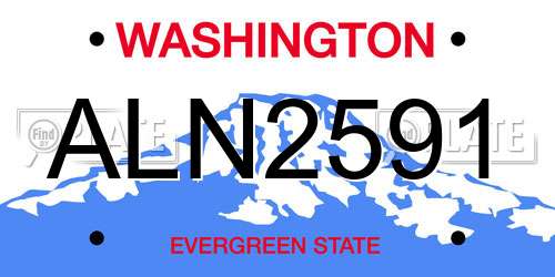 ALN2591 Washington License Plate