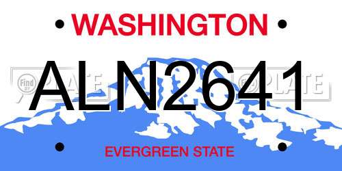 ALN2641 Washington License Plate