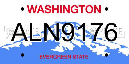 ALN9176 Washington License Plate
