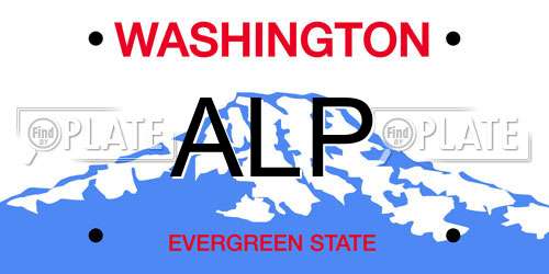 ALP Washington License Plate