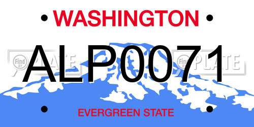 ALP0071 Washington License Plate