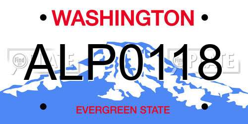 ALP0118 Washington License Plate