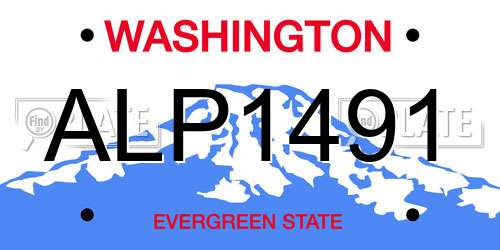 ALP1491 Washington License Plate