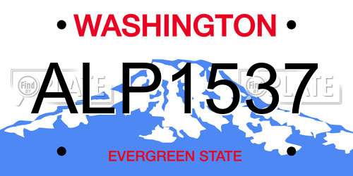 ALP1537 Washington License Plate