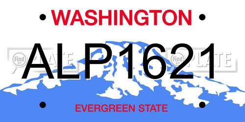 ALP1621 Washington License Plate