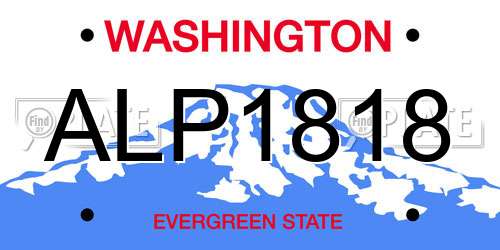 ALP1818 Washington License Plate