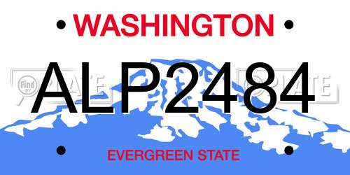 ALP2484 Washington License Plate
