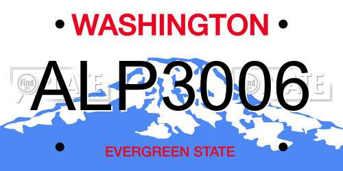 ALP3006 Washington License Plate