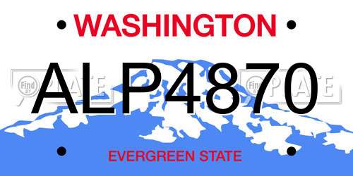 ALP4870 Washington License Plate