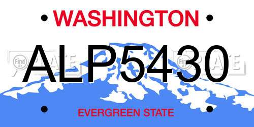 ALP5430 Washington License Plate