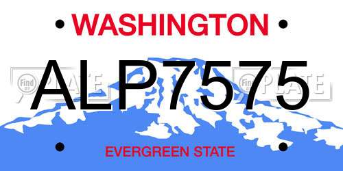 ALP7575 Washington License Plate