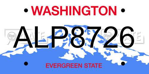 ALP8726 Washington License Plate