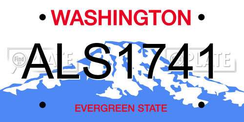 ALS1741 Washington License Plate