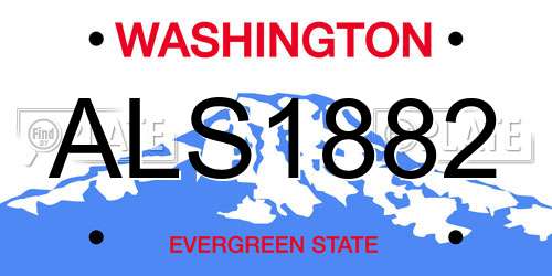 ALS1882 Washington License Plate