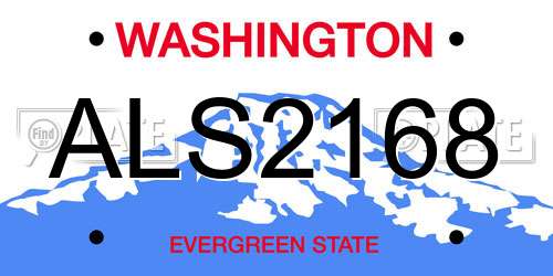 ALS2168 Washington License Plate