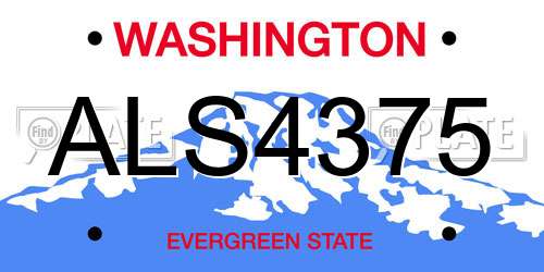 ALS4375 Washington License Plate