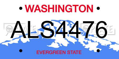 ALS4476 Washington License Plate