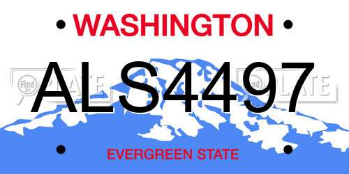 ALS4497 Washington License Plate